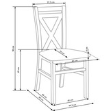 DARIUSZ - eetkamerstoel - massief hout - 45x90x43 cm
