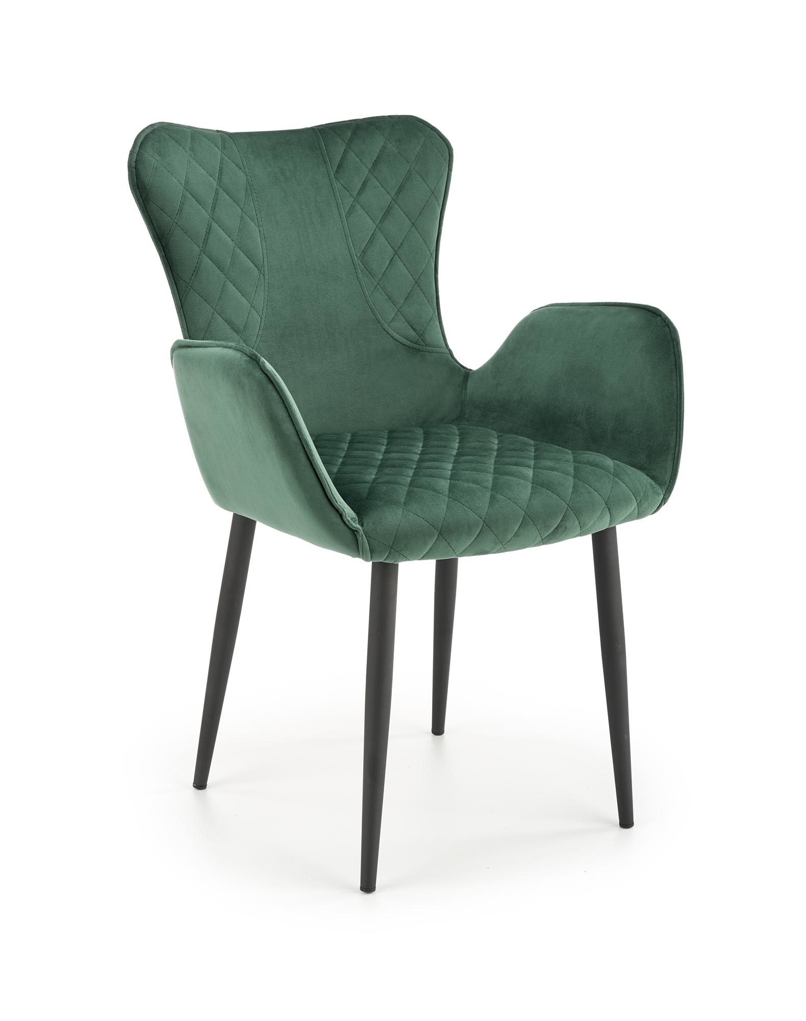 Eetkamerstoel - fluwelen stof - 56x80x56 cm - groen