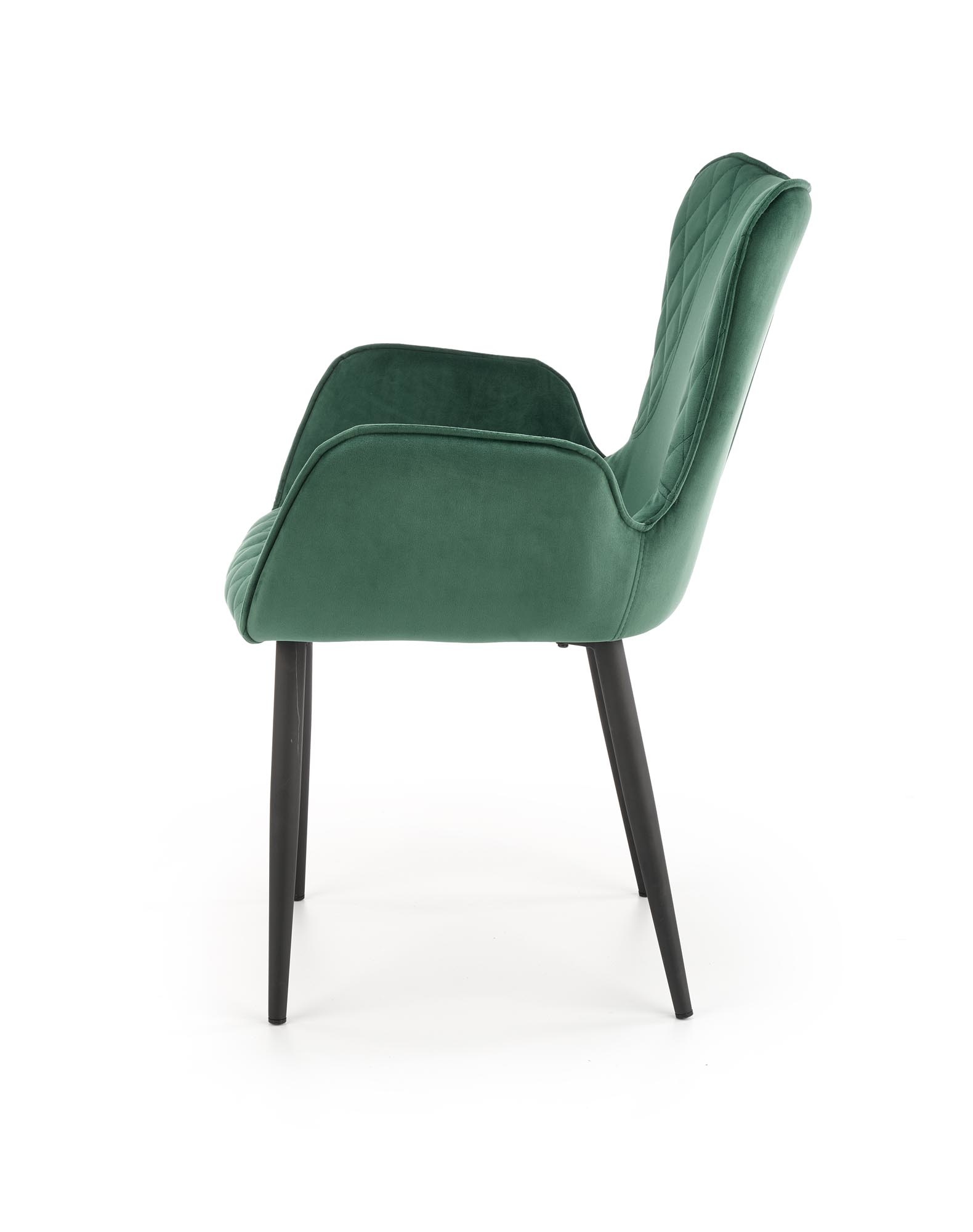 Eetkamerstoel - fluwelen stof - 56x80x56 cm - groen