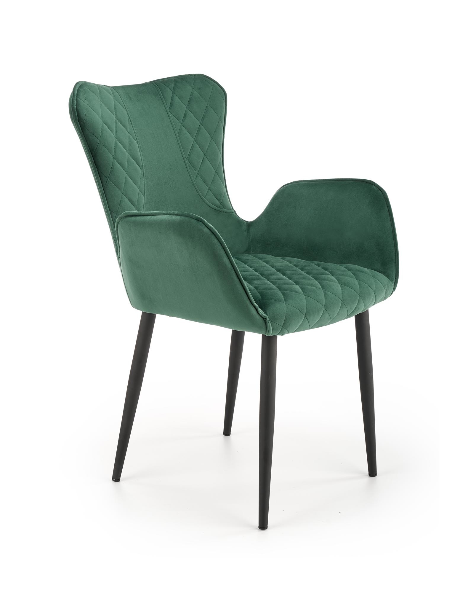 Eetkamerstoel - fluwelen stof - 56x80x56 cm - groen