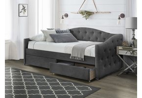 ALOHA - bedbank - laden - klassiek - eenpersoons - grijs