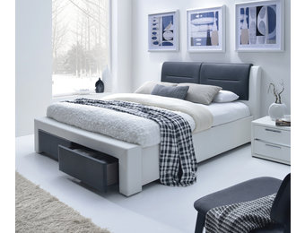 CASSANDRA S - tweepersoonsbed - met laden - modern - zwart wit