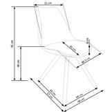 Eetkamerstoel - hout - 48x80x57 cm - wit