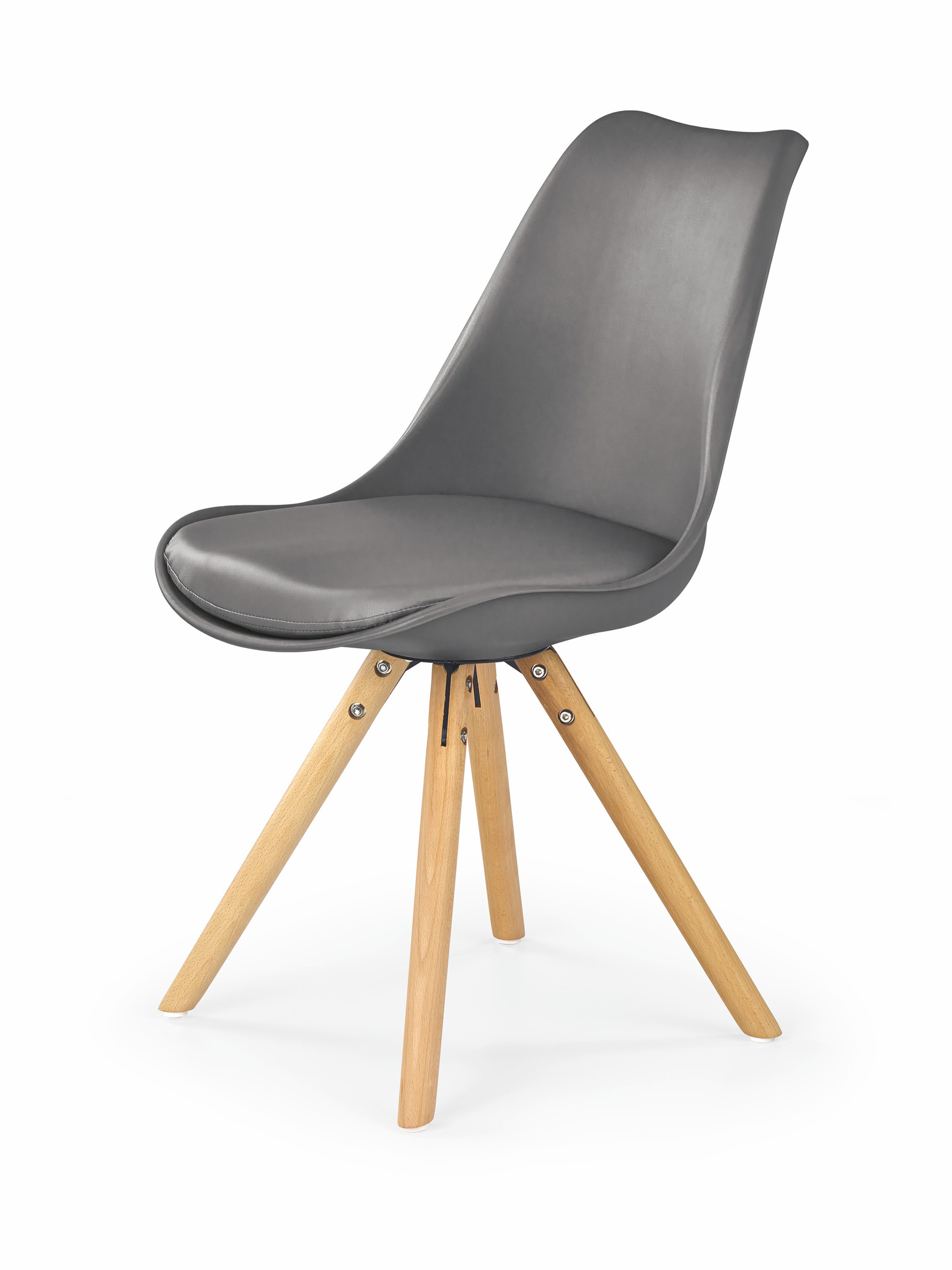 Eetkamerstoel - hout - 48x80x57 cm - grijs