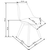 Eetkamerstoel - hout - 48x83x53 cm - wit