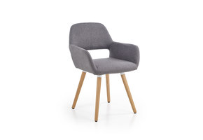 Eetkamerstoel - stof - 56x80x56 cm - grijs