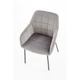 Eetkamerstoel - fluwelen stof - 58x80x57 cm - grijs