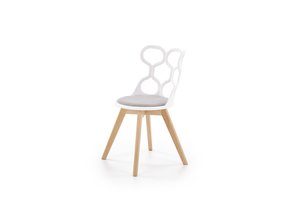 Eetkamerstoel - stof - hout - 43x80x50 cm - wit