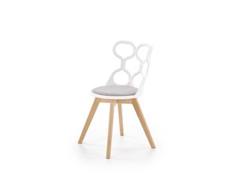 Eetkamerstoel - stof - hout - 43x80x50 cm - wit