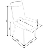 Eetkamerstoel - stof - 48x92x58 cm - donkergrijs