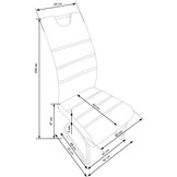 Eetkamerstoel - eco leer - 42x100x55 cm - grijs
