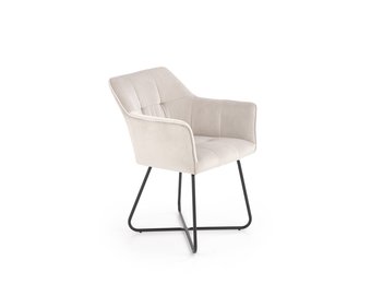 Eetkamerstoel - fluwelen stof - 60x81x62 cm - beige