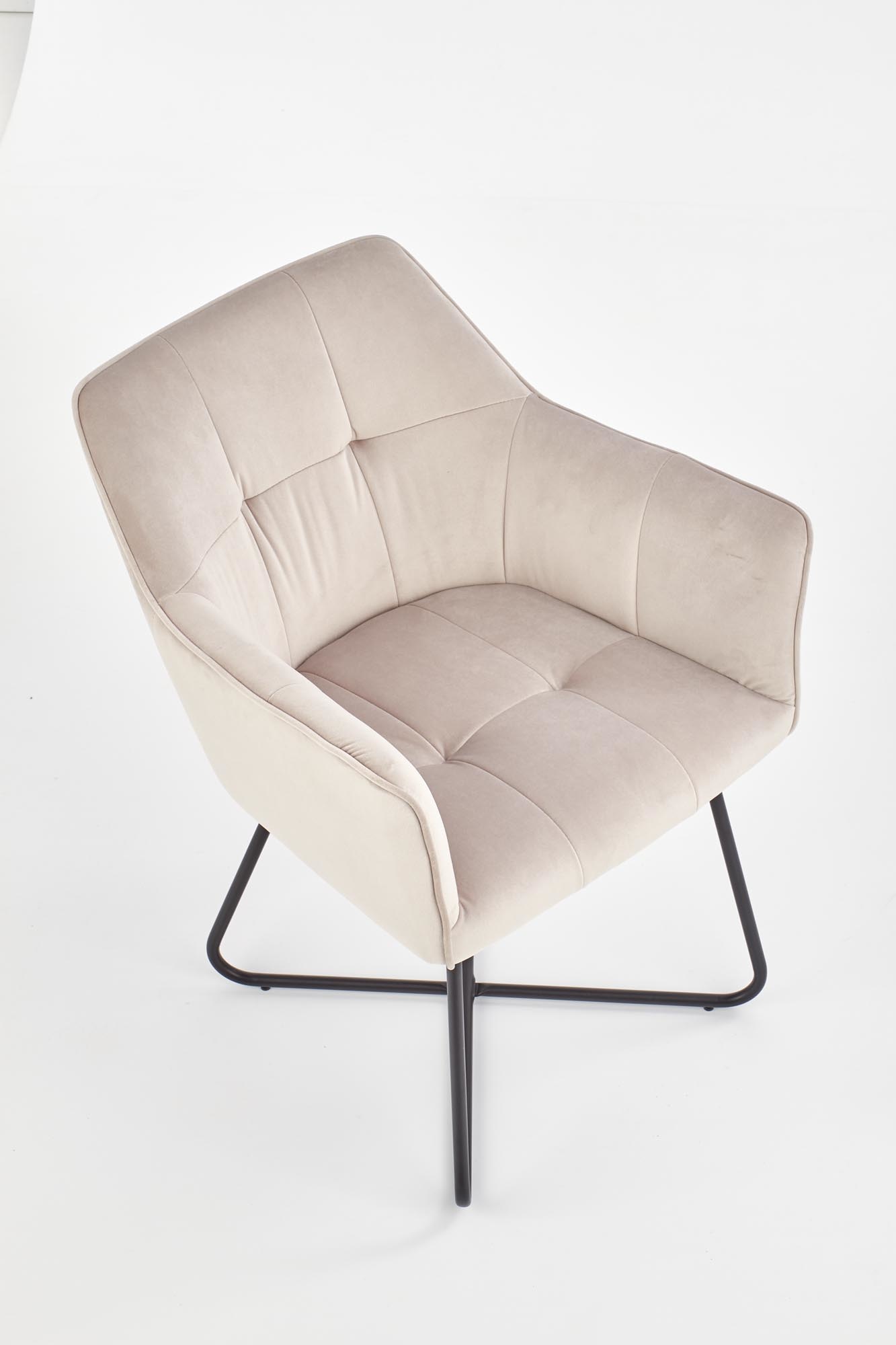 Eetkamerstoel - fluwelen stof - 60x81x62 cm - beige
