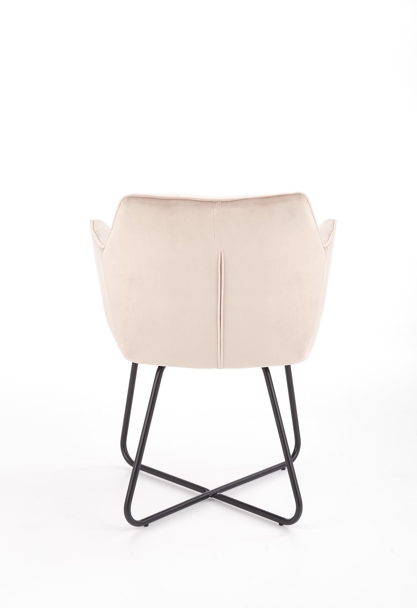 Eetkamerstoel - fluwelen stof - 60x81x62 cm - beige