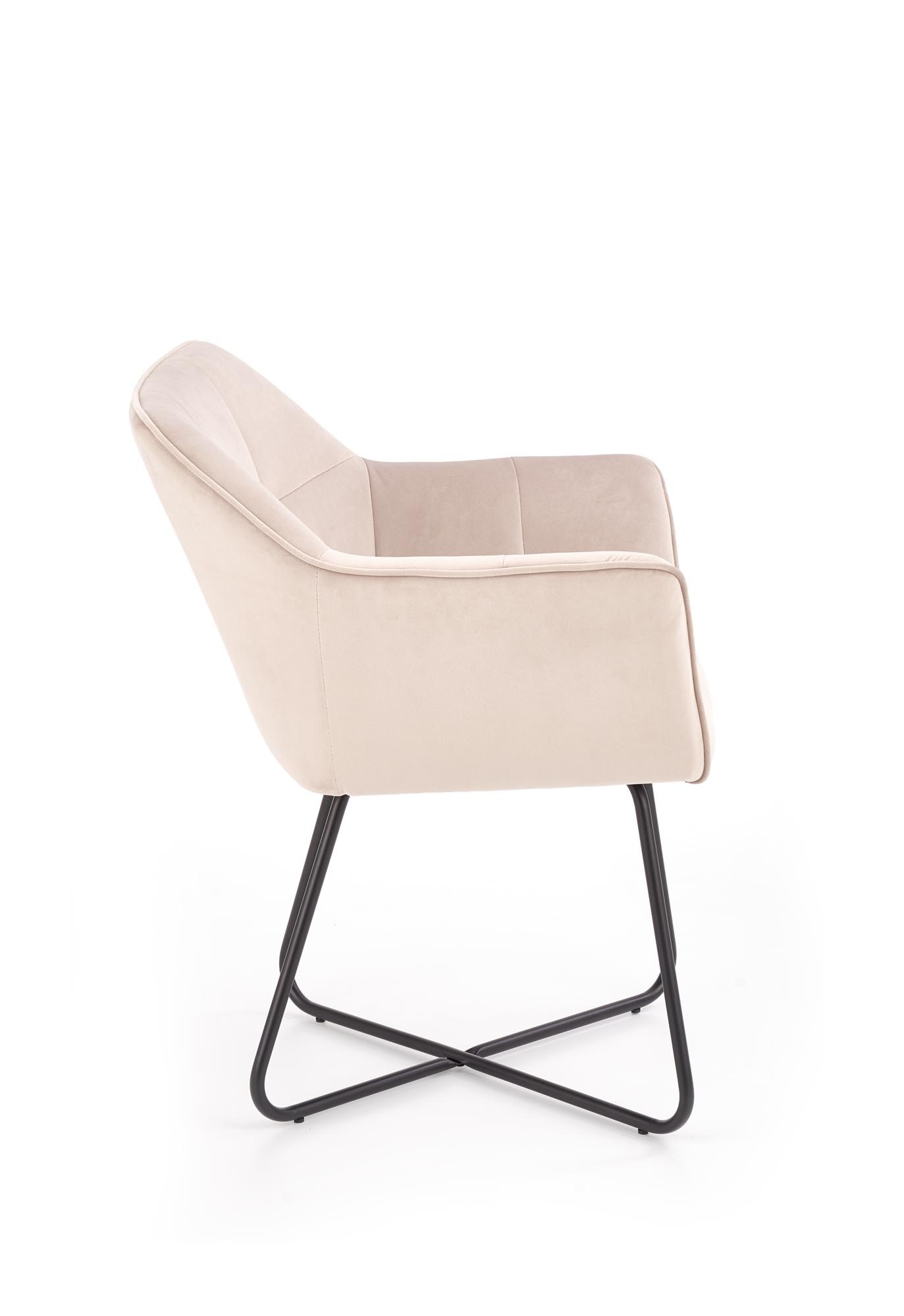 Eetkamerstoel - fluwelen stof - 60x81x62 cm - beige