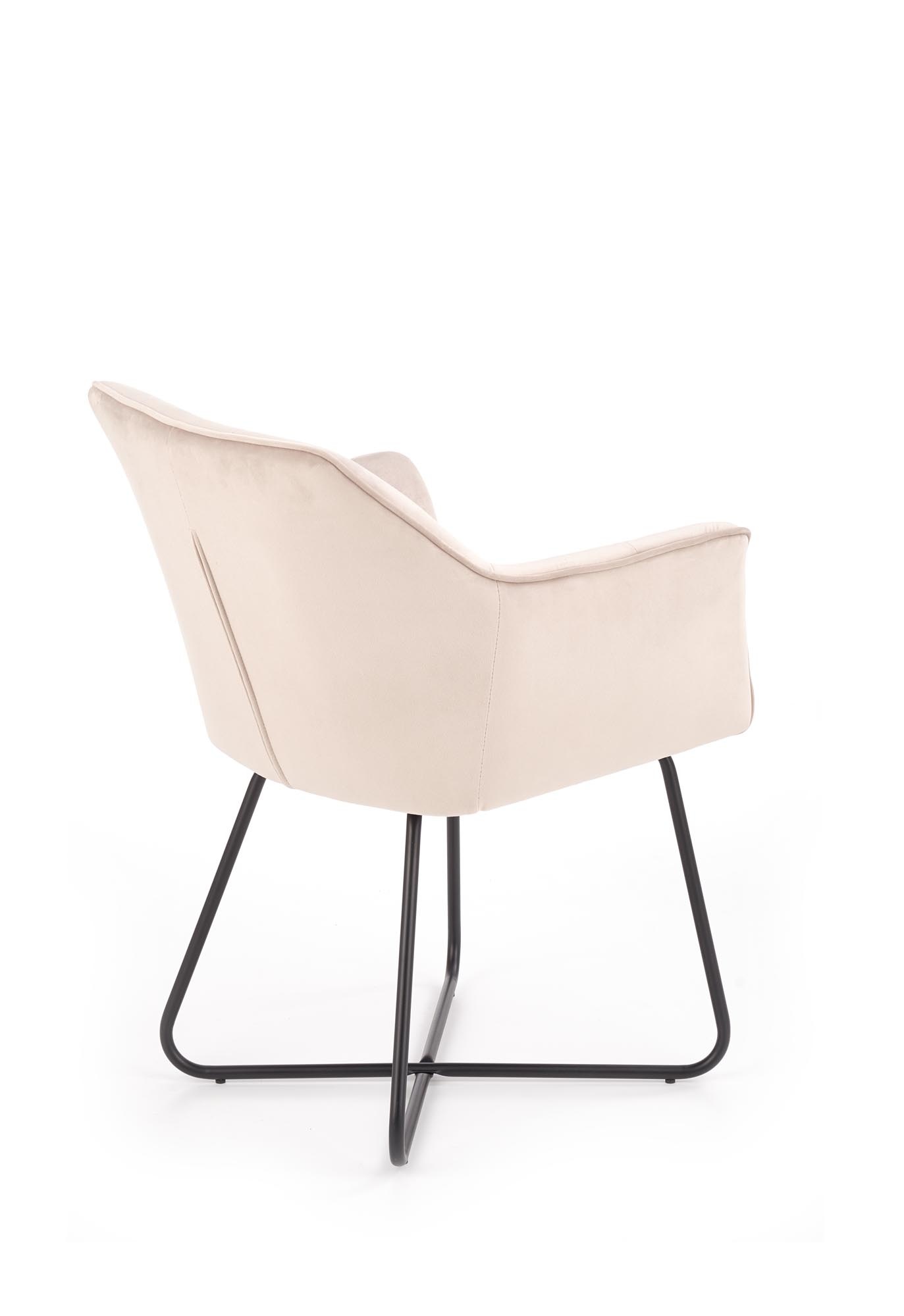 Eetkamerstoel - fluwelen stof - 60x81x62 cm - beige