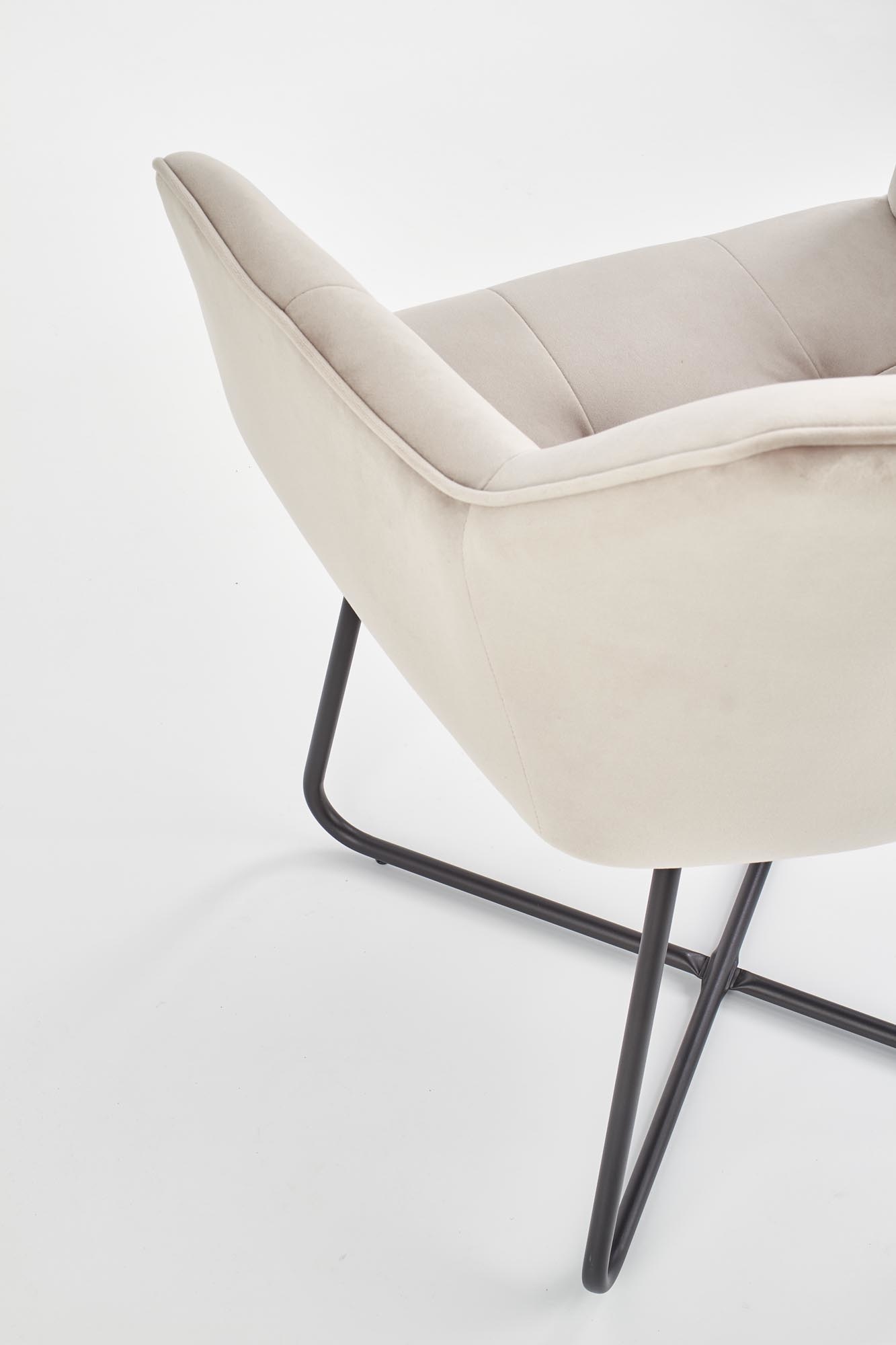 Eetkamerstoel - fluwelen stof - 60x81x62 cm - beige