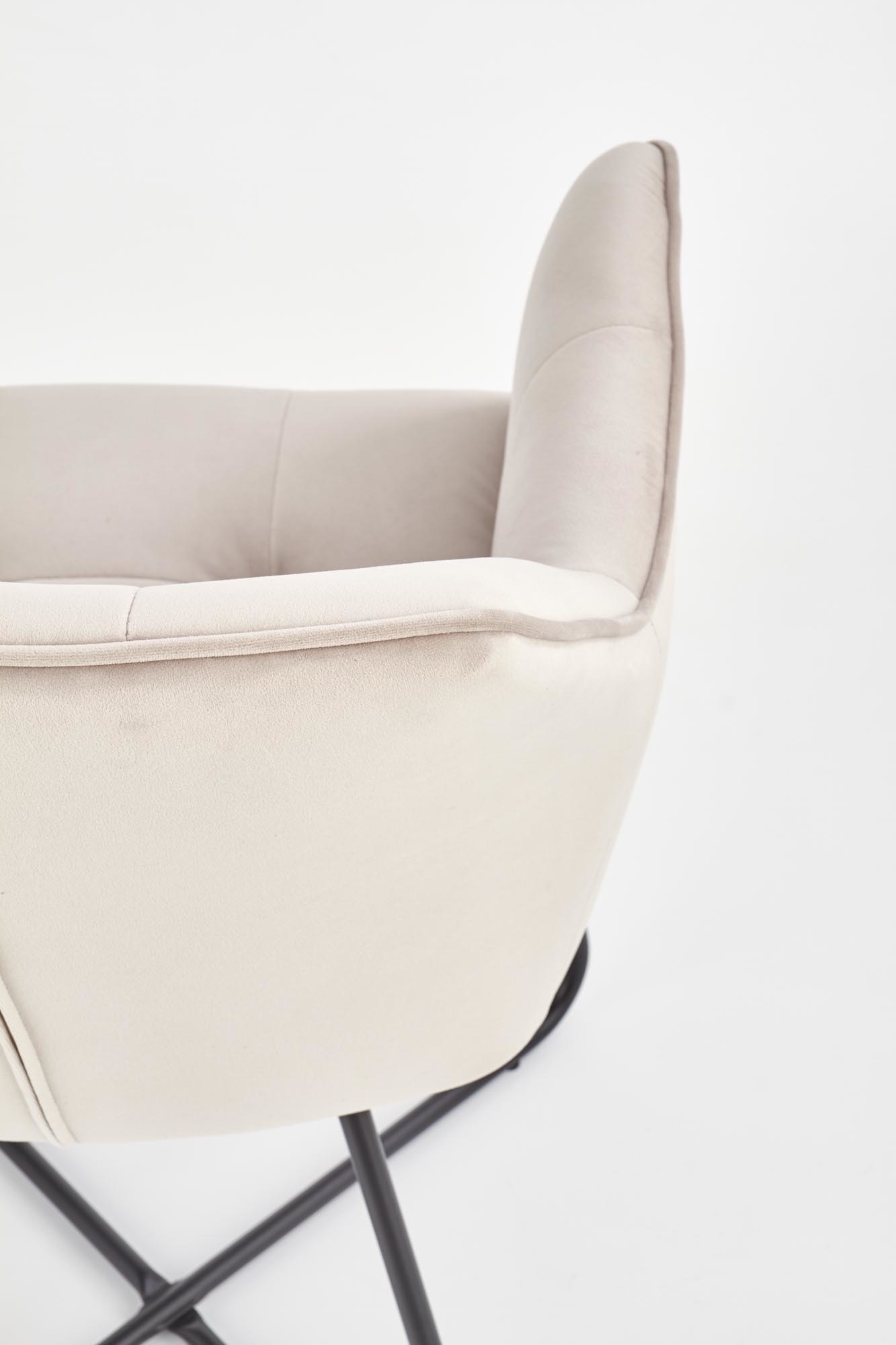 Eetkamerstoel - fluwelen stof - 60x81x62 cm - beige
