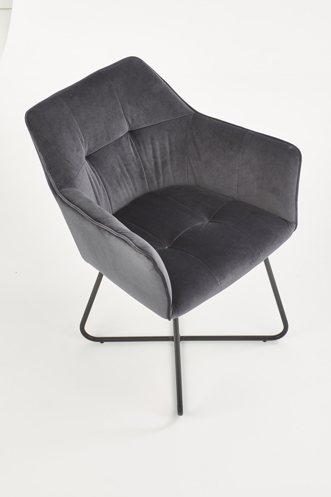 Eetkamerstoel - fluwelen stof - 60x81x62 cm - grijs