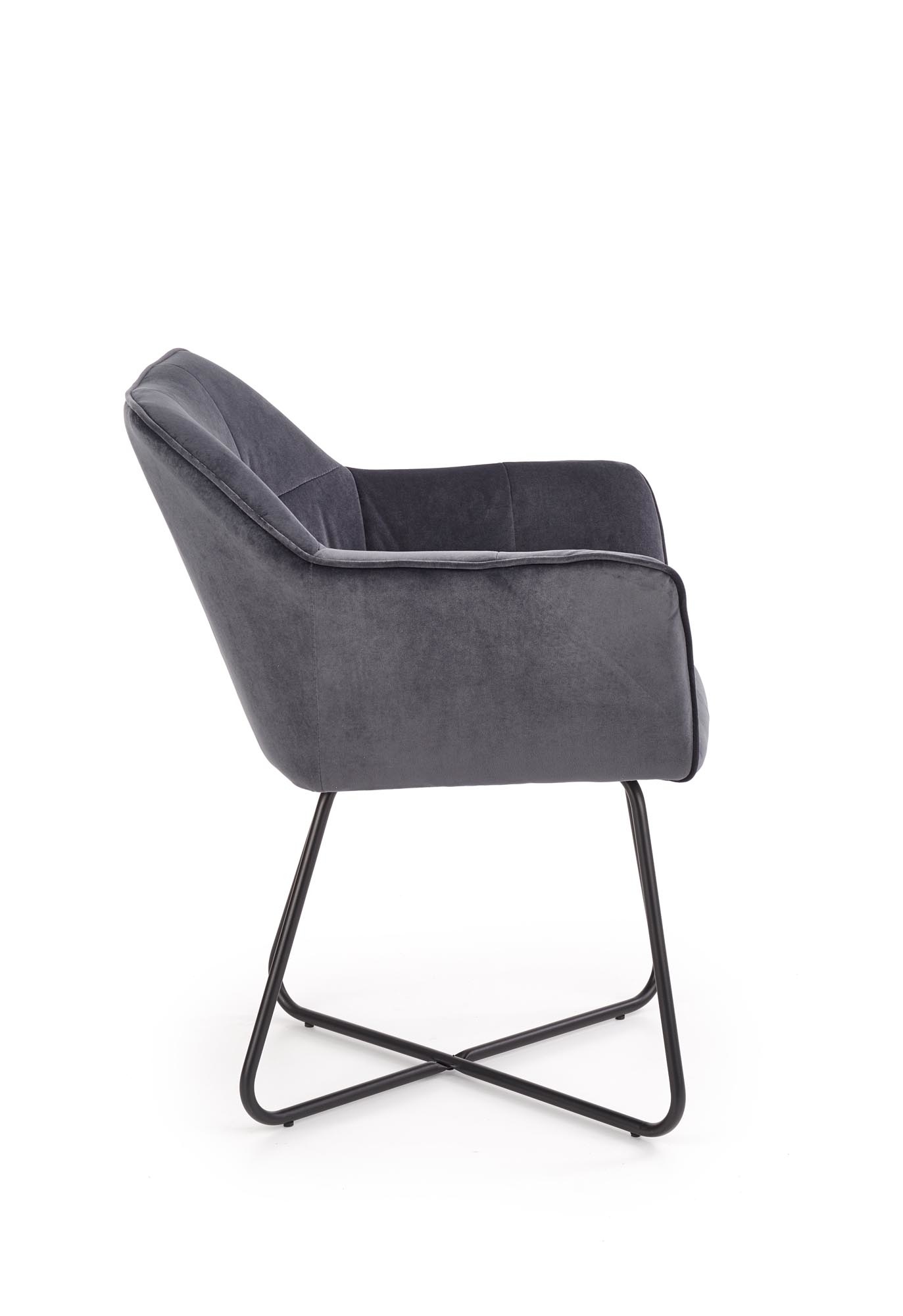 Eetkamerstoel - fluwelen stof - 60x81x62 cm - grijs