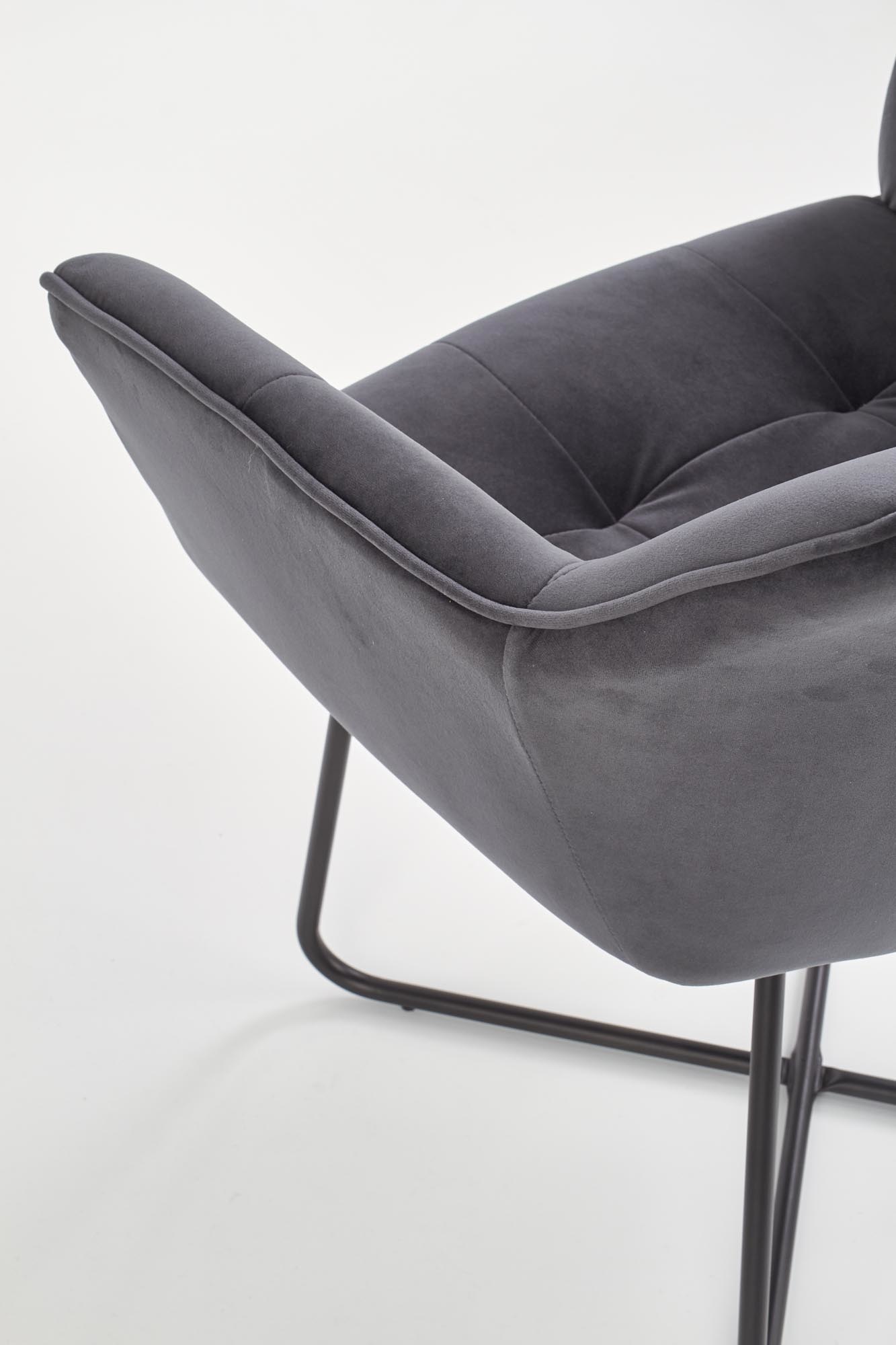 Eetkamerstoel - fluwelen stof - 60x81x62 cm - grijs
