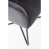 Eetkamerstoel - fluwelen stof - 60x81x62 cm - grijs