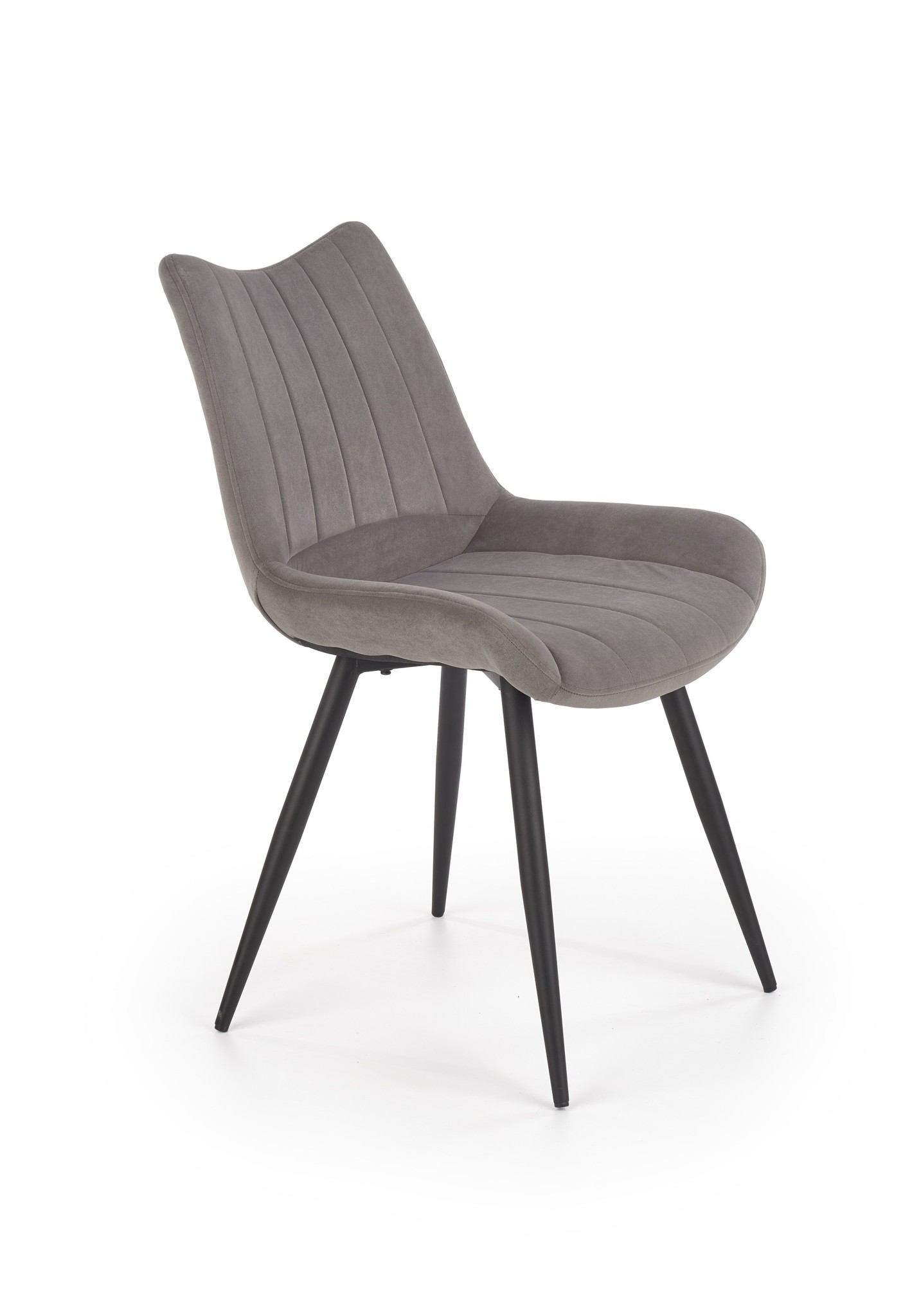 Eetkamerstoel - fluwelen stof - 53x87x61 cm - grijs