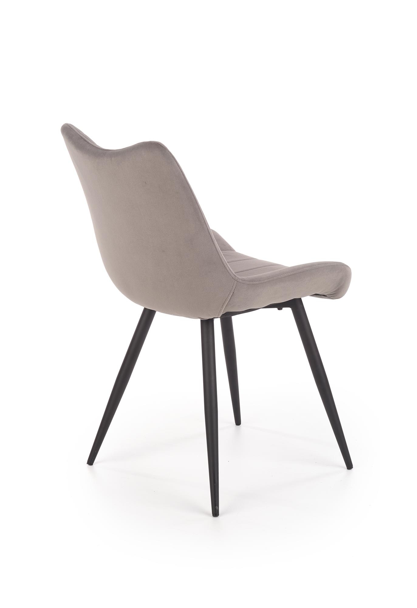 Eetkamerstoel - fluwelen stof - 53x87x61 cm - grijs