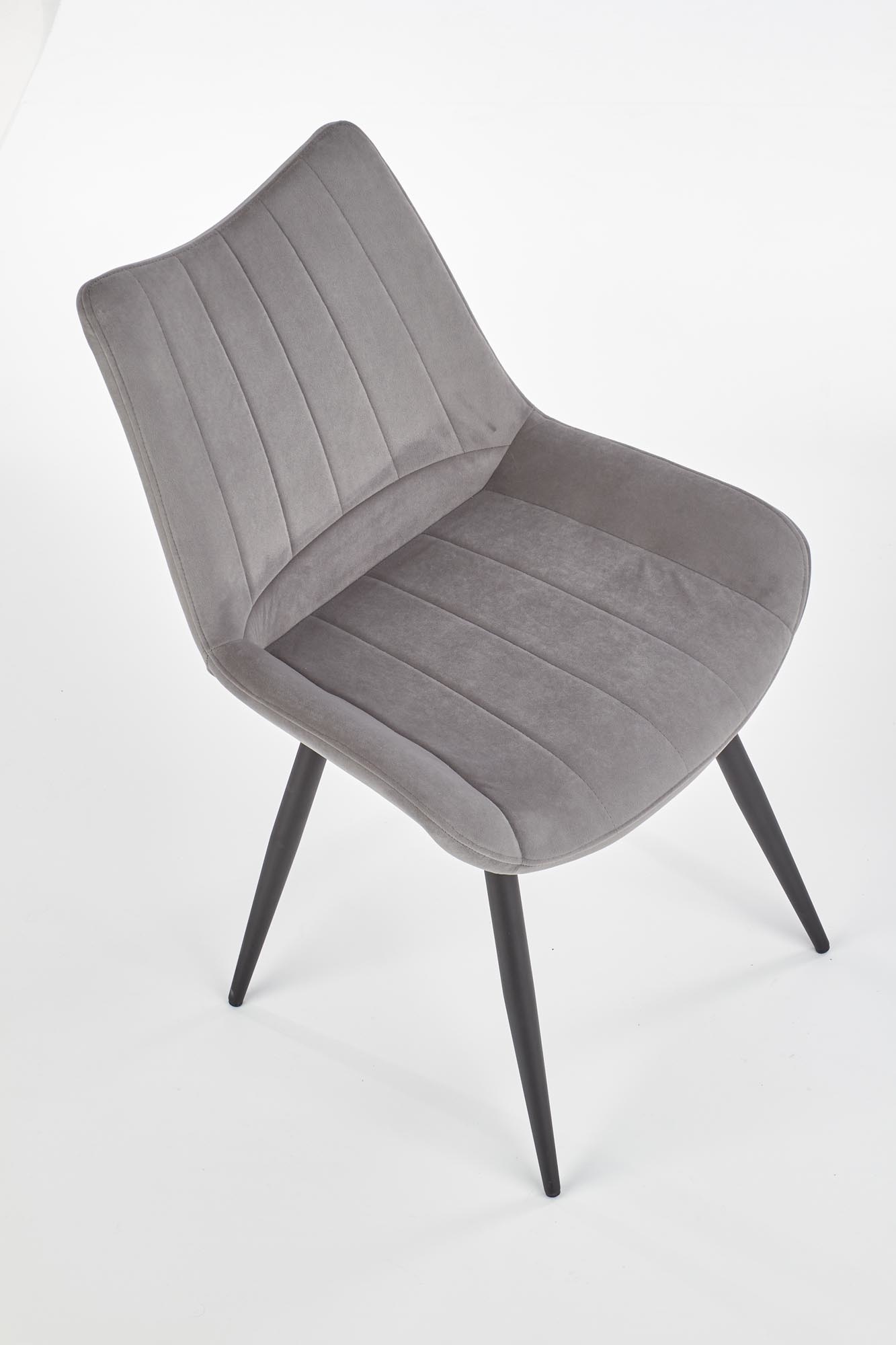 Eetkamerstoel - fluwelen stof - 53x87x61 cm - grijs