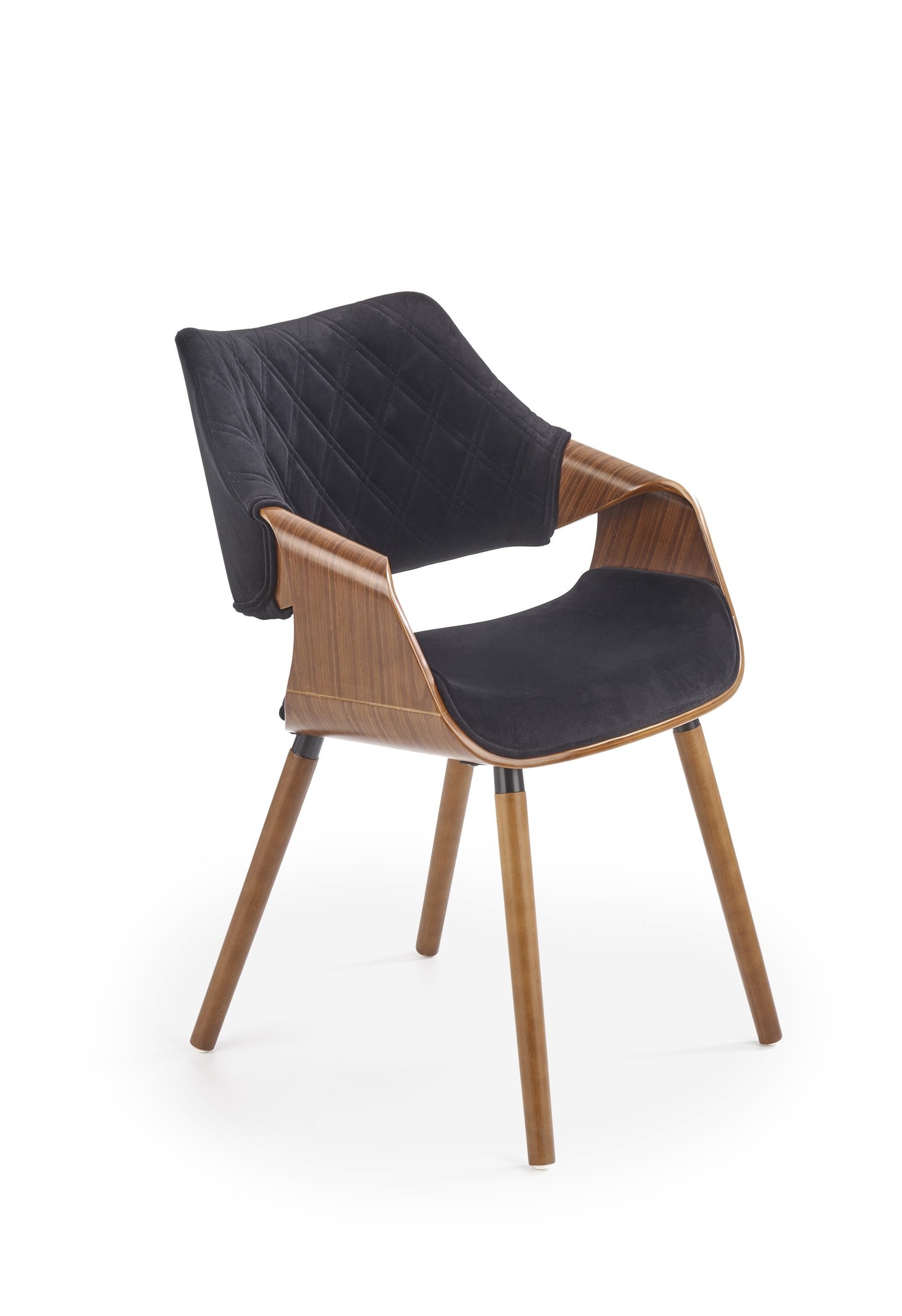 Eetkamerstoel - fluwelen stof - 56x77x55 cm - zwart