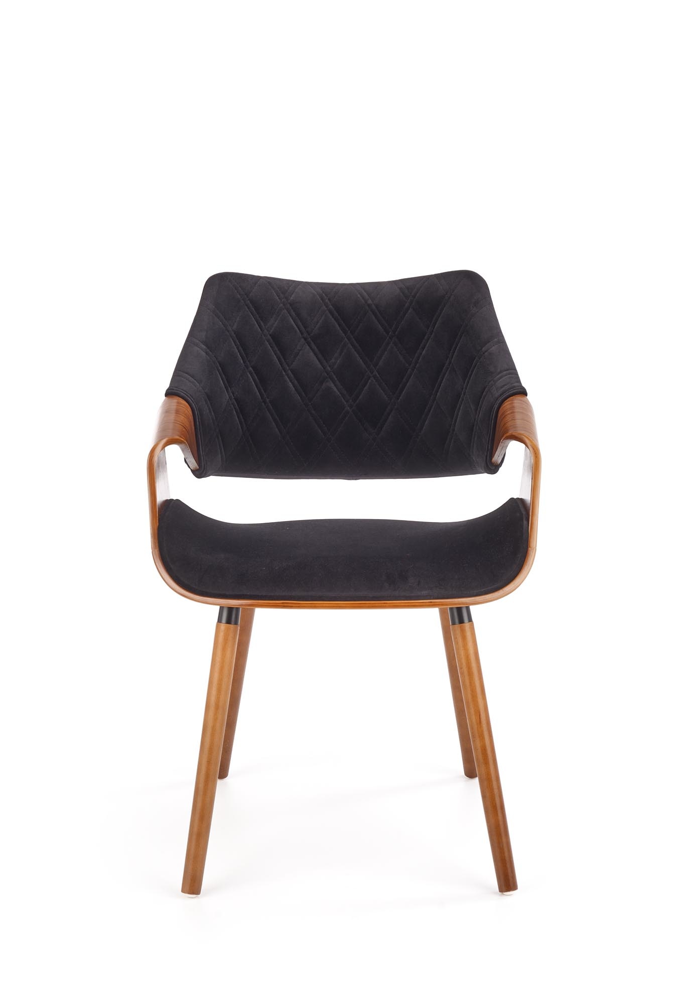 Eetkamerstoel - fluwelen stof - 56x77x55 cm - zwart