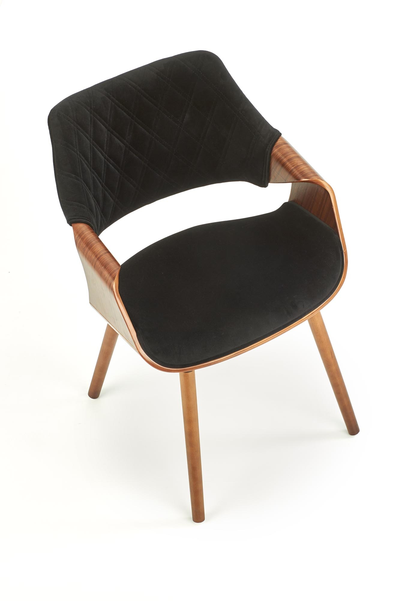 Eetkamerstoel - fluwelen stof - 56x77x55 cm - zwart