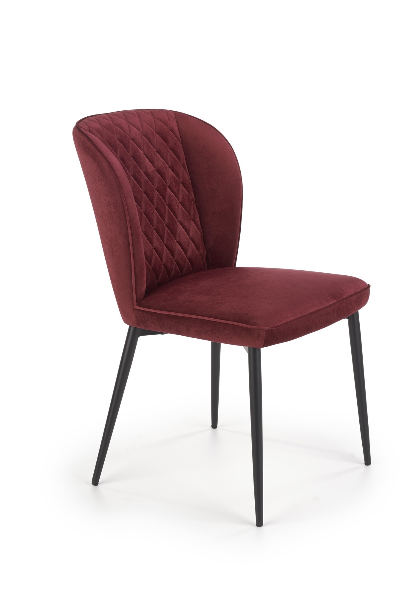 Eetkamerstoel - fluwelen stof - 50x84x60 cm - bordeaux