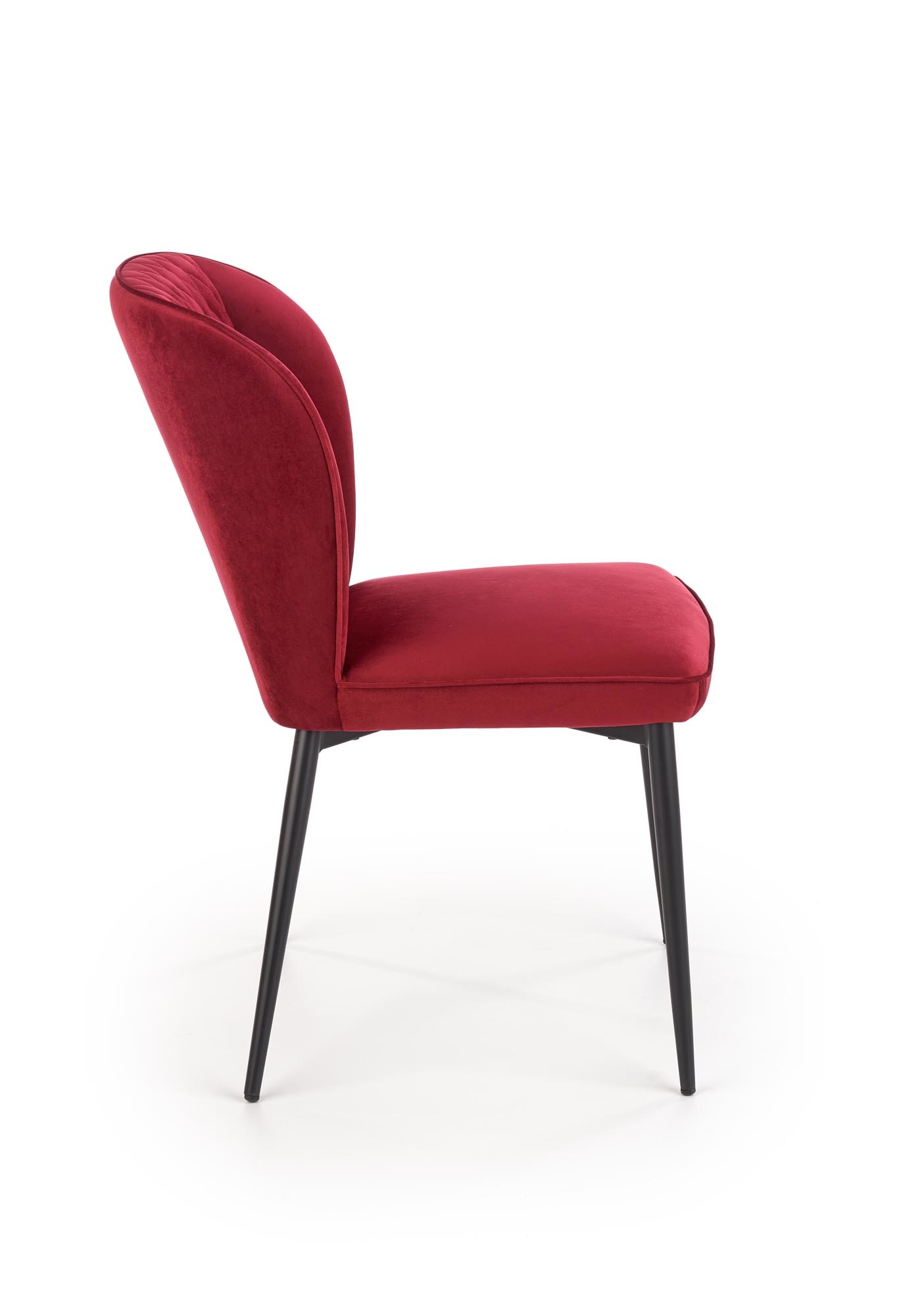 Eetkamerstoel - fluwelen stof - 50x84x60 cm - bordeaux