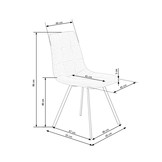 Eetkamerstoel - stof - 45x86x55 cm - grijs