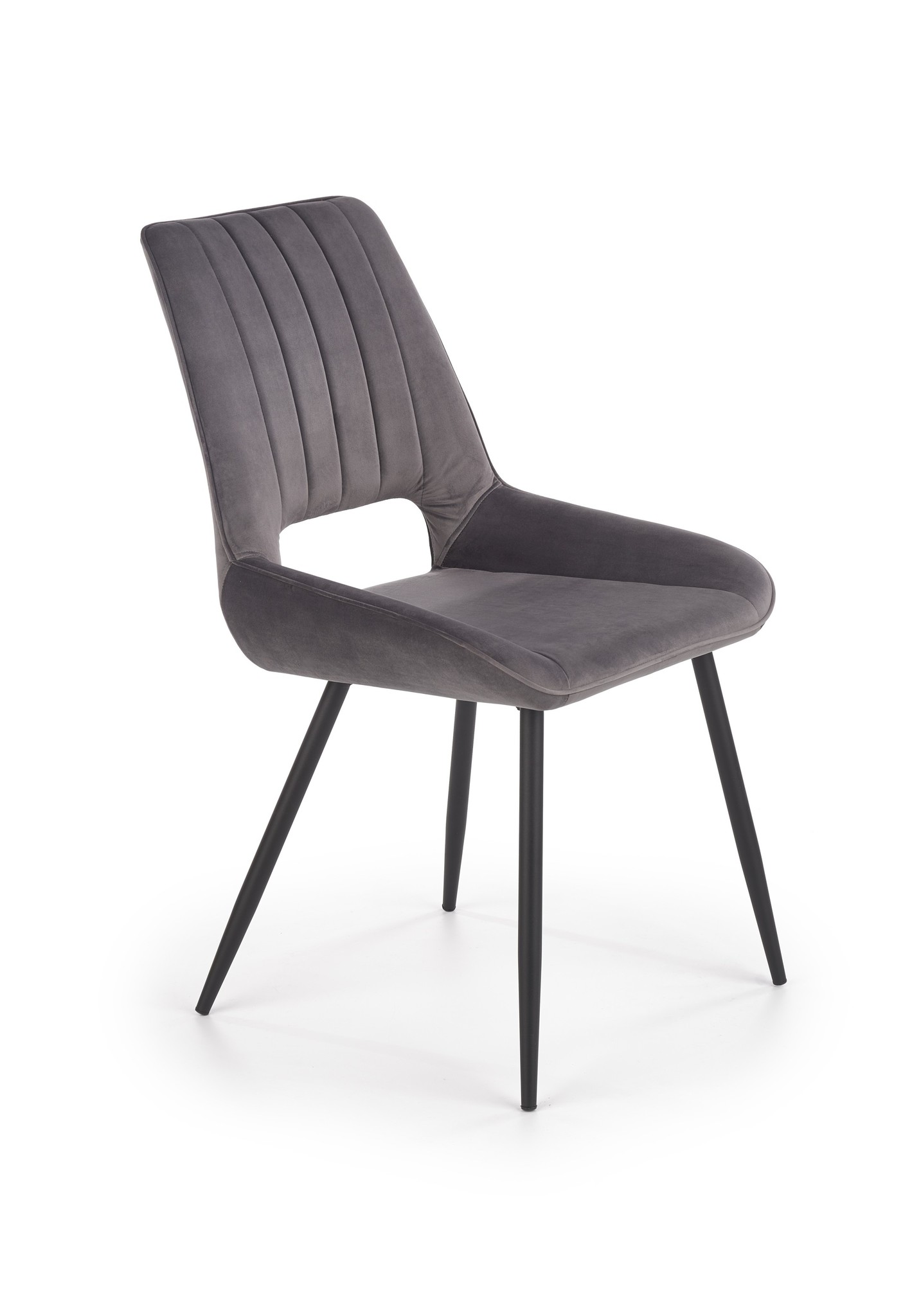 Eetkamerstoel - fluwelen stof - 52x88x58 cm - grijs