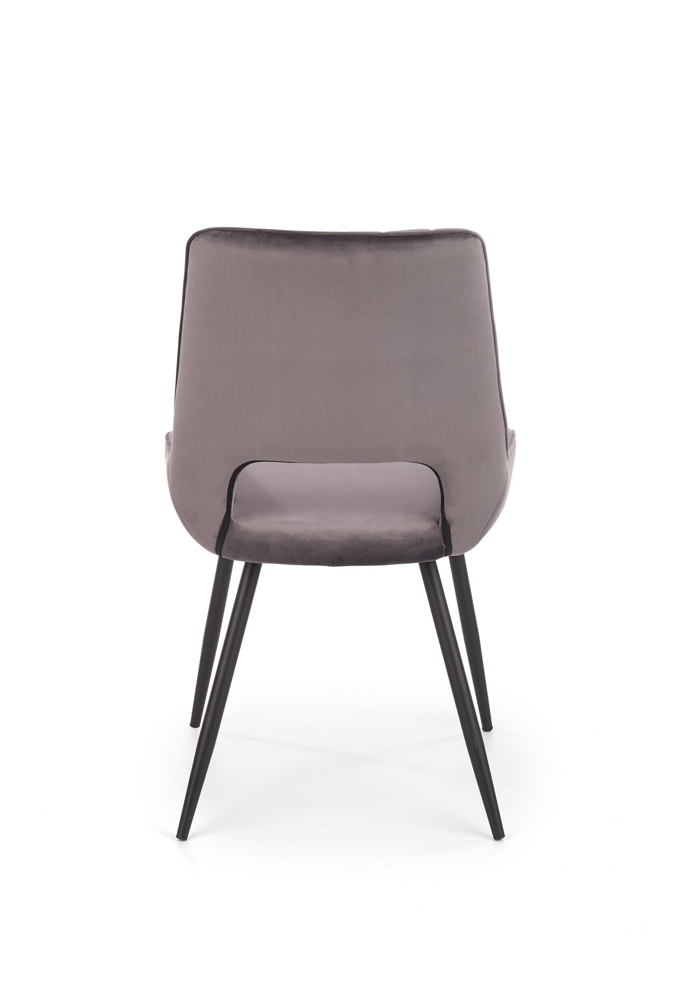 Eetkamerstoel - fluwelen stof - 52x88x58 cm - grijs