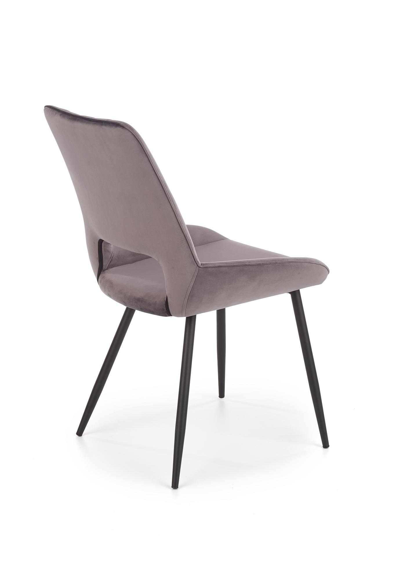 Eetkamerstoel - fluwelen stof - 52x88x58 cm - grijs