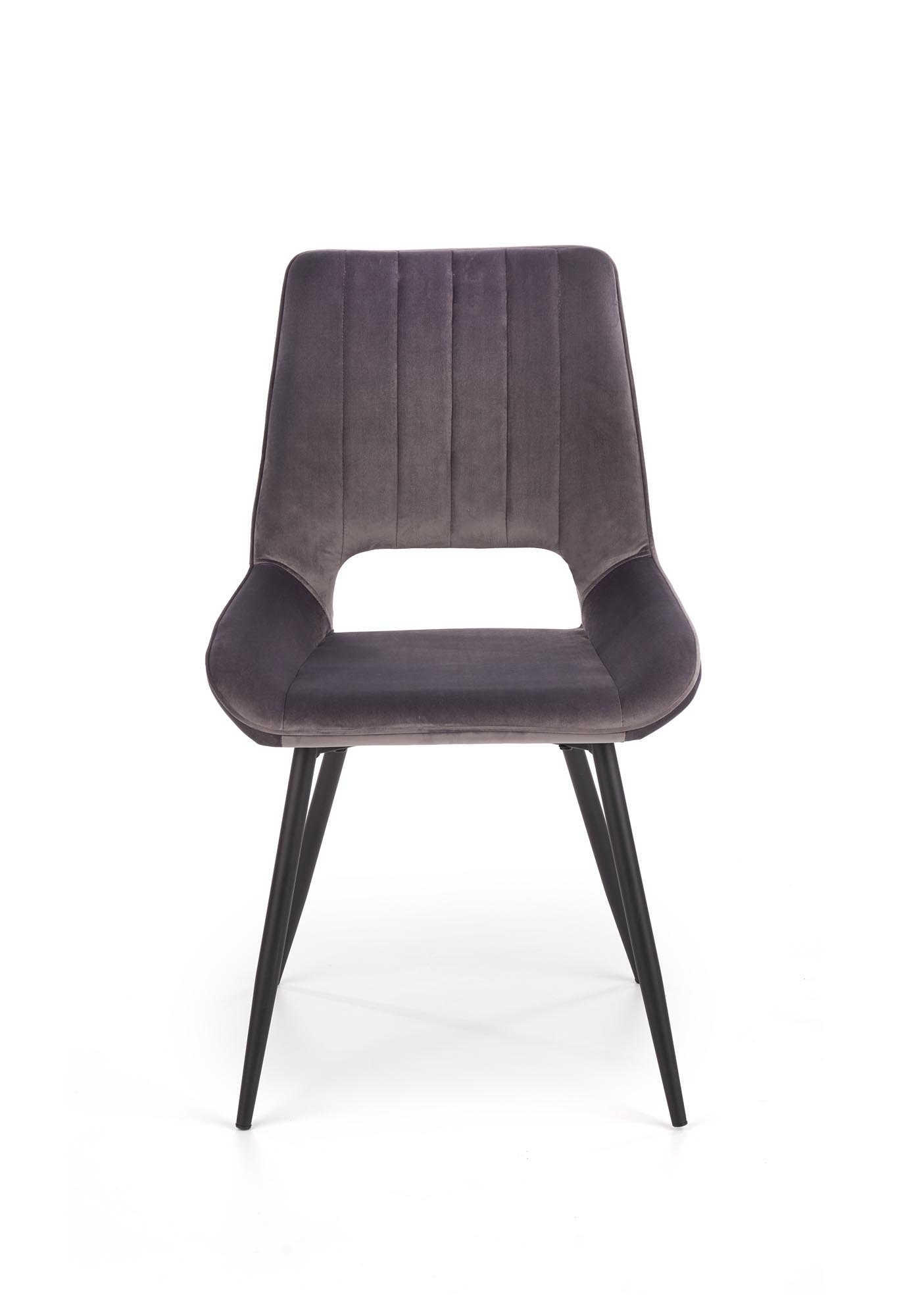 Eetkamerstoel - fluwelen stof - 52x88x58 cm - grijs