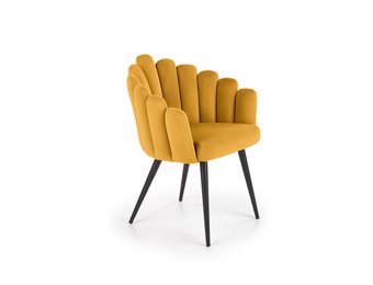 Eetkamerstoel - fluwelen stof - 65x85x50 cm - mosterd