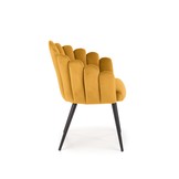 Eetkamerstoel - fluwelen stof - 65x85x50 cm - mosterd