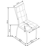 Eetkamerstoel - fluwelen stof - 43x101x54 cm - grijs