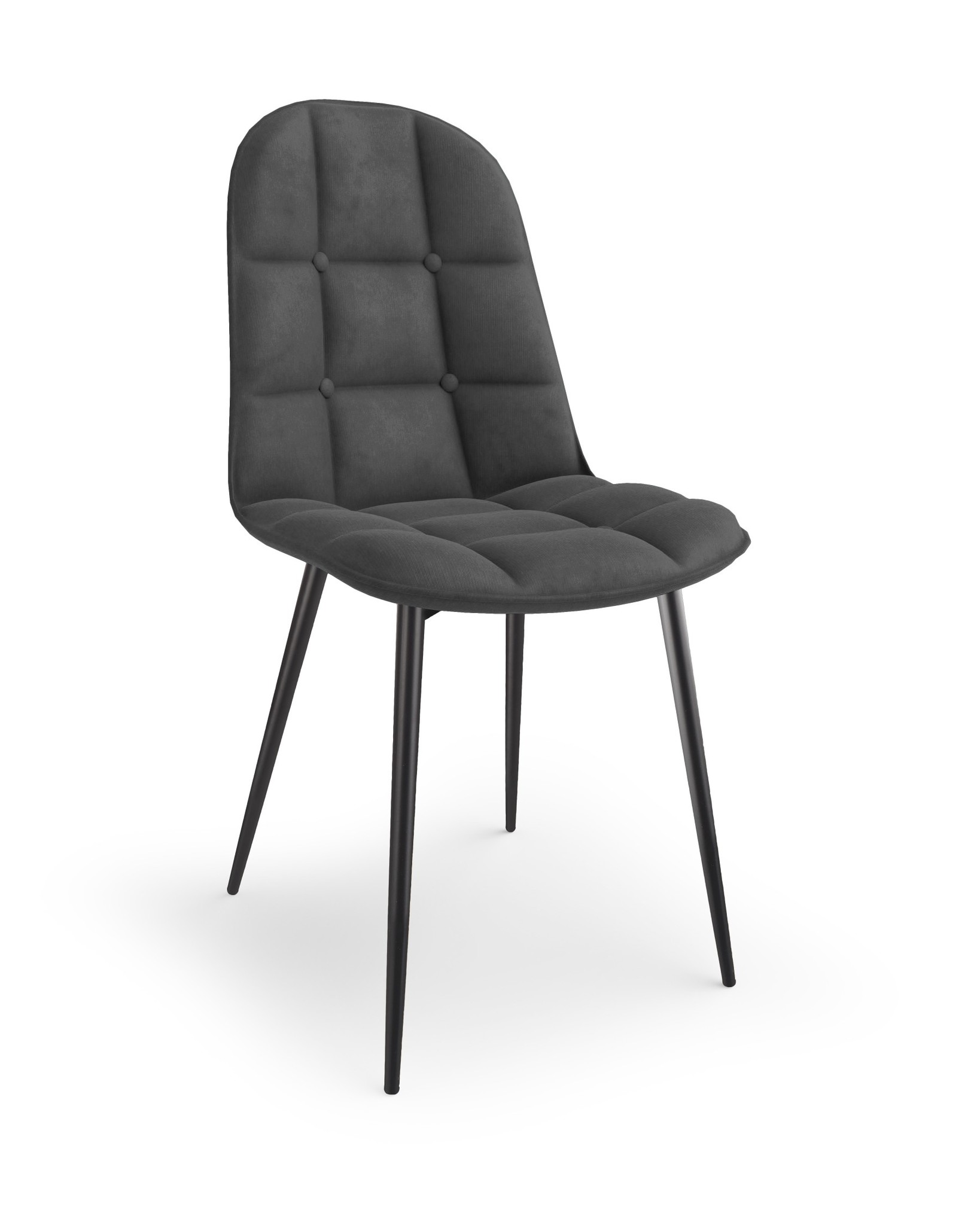 Eetkamerstoel - fluwelen stof - 44x87x56 cm - grijs