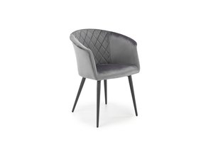 Eetkamerstoel - fluwelen stof - 62x78x53 cm - grijs