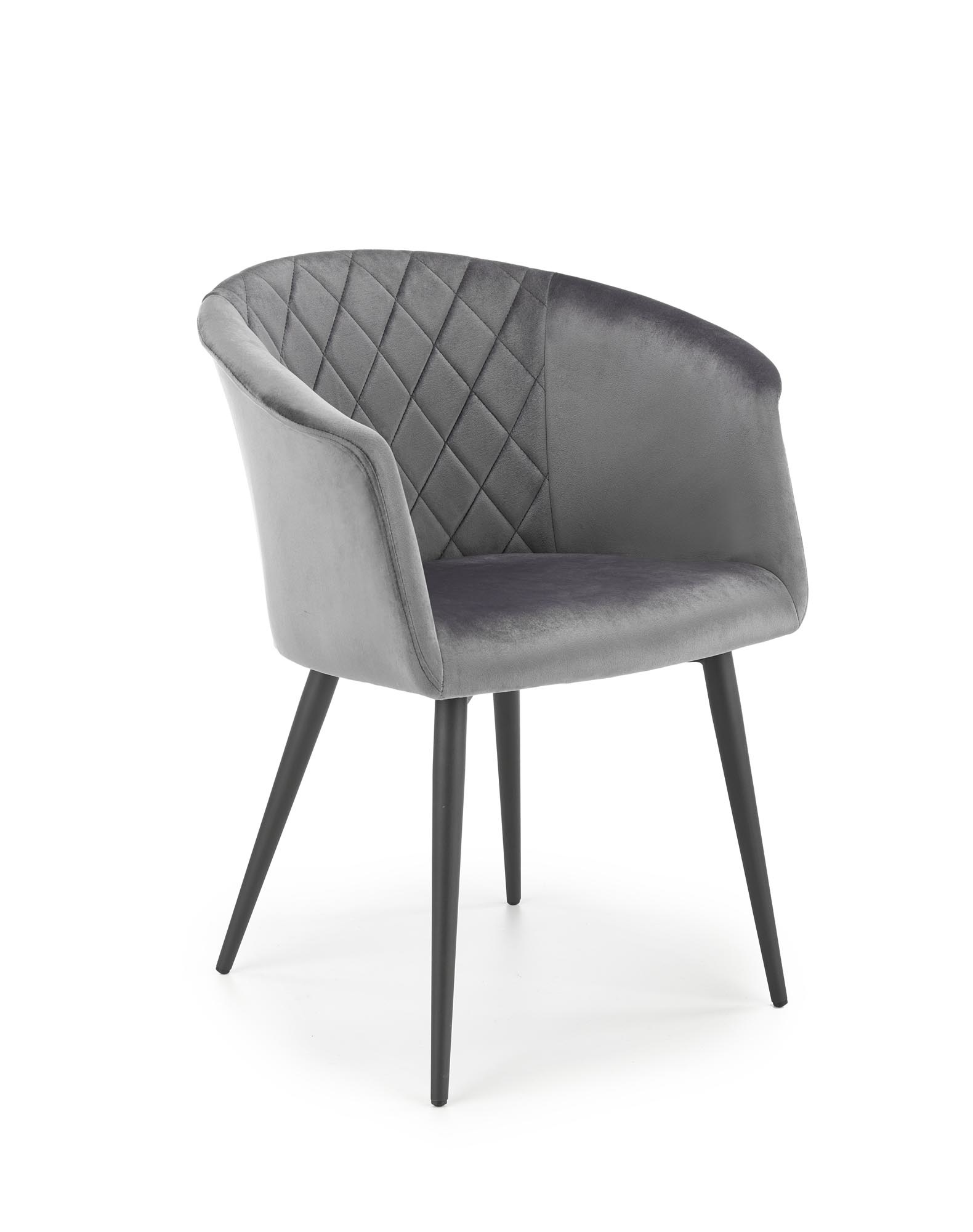 Eetkamerstoel - fluwelen stof - 62x78x53 cm - grijs