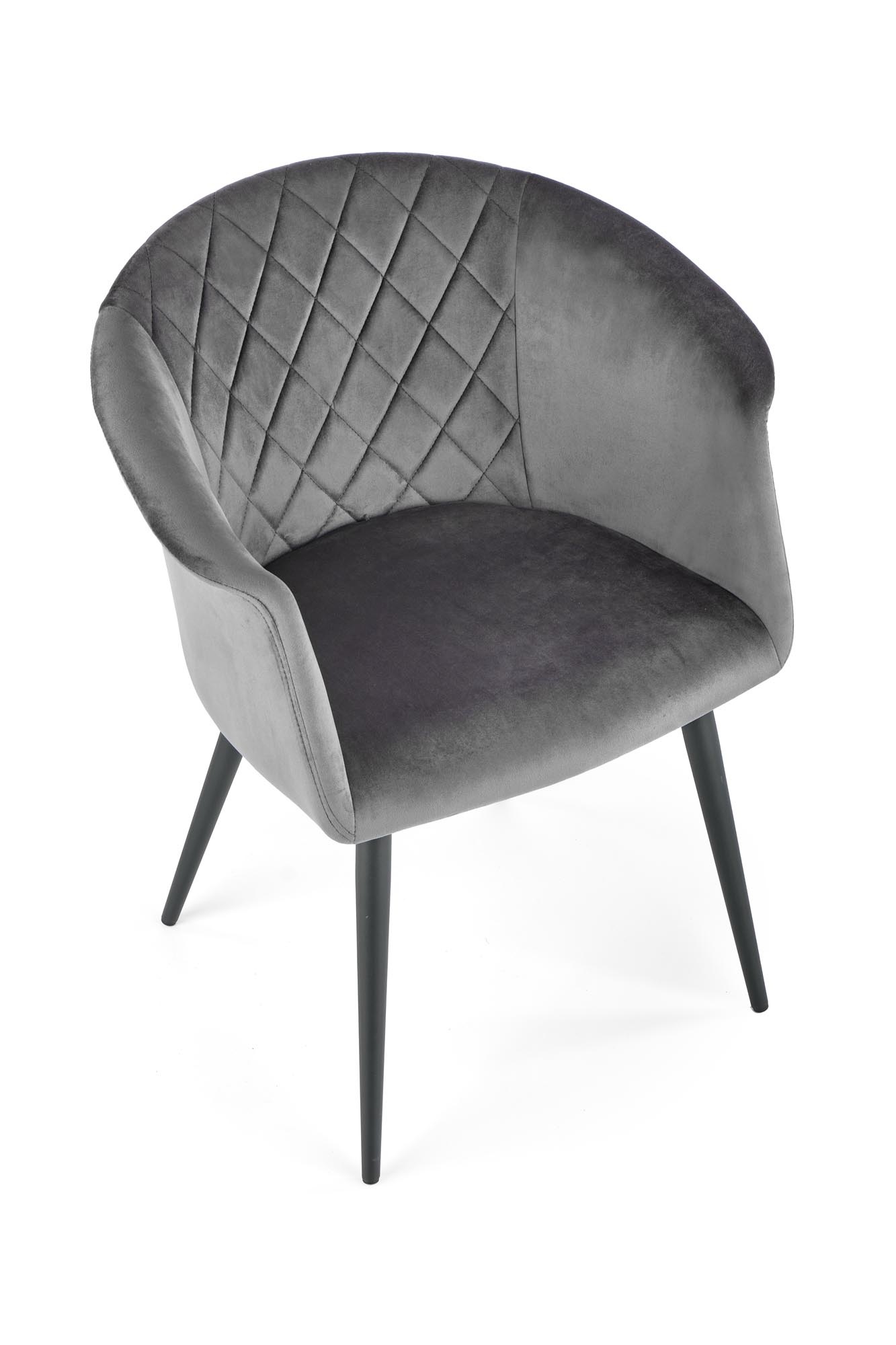 Eetkamerstoel - fluwelen stof - 62x78x53 cm - grijs