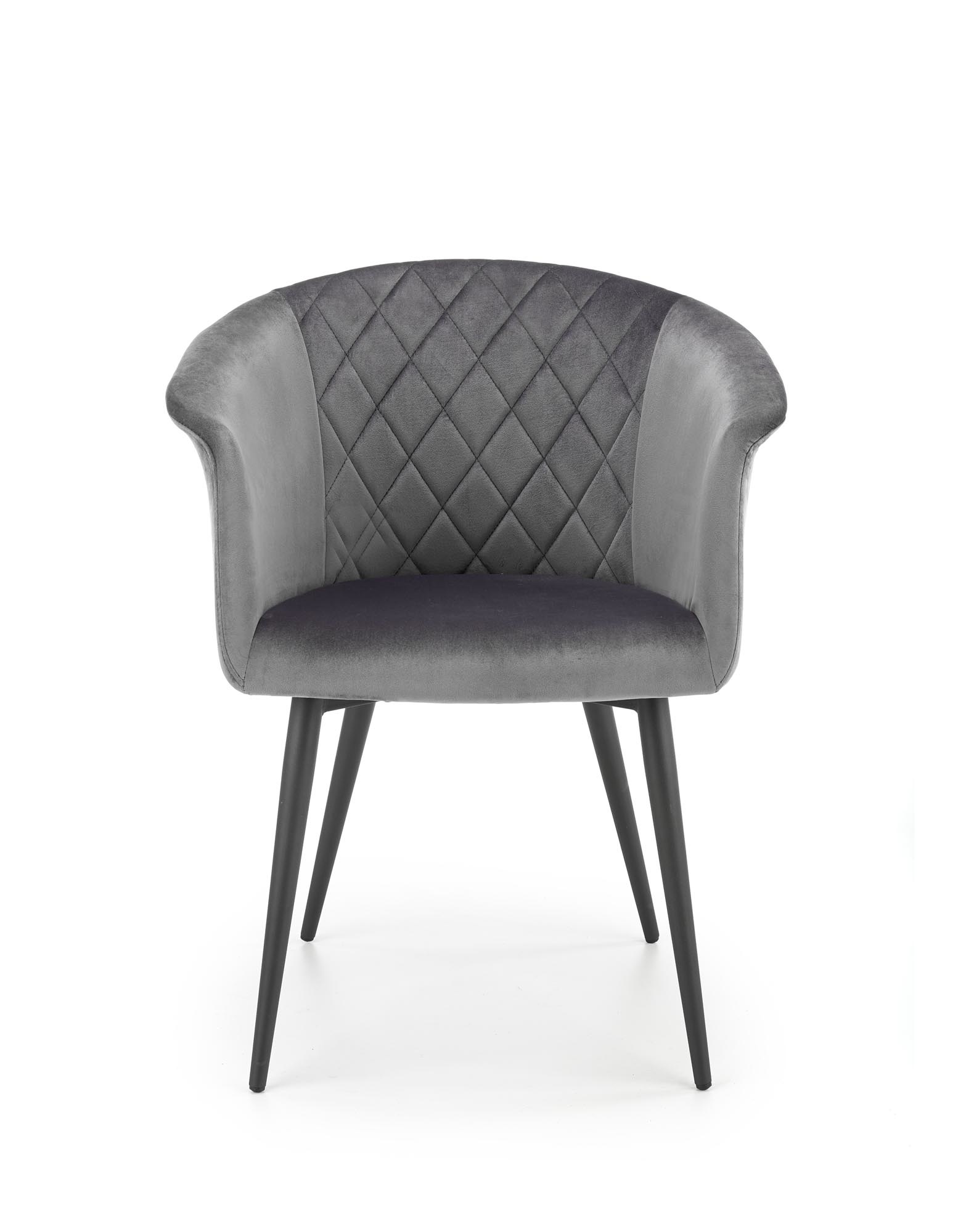 Eetkamerstoel - fluwelen stof - 62x78x53 cm - grijs