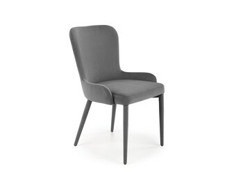 Eetkamerstoel - fluwelen stof - 55x86x57 cm - grijs