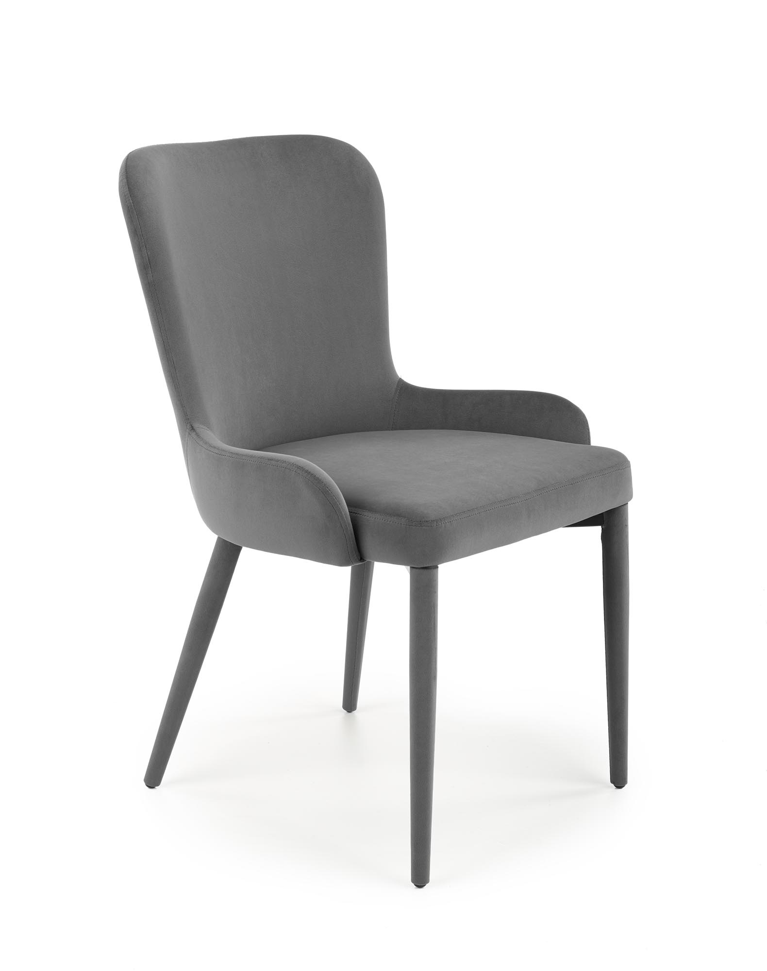 Eetkamerstoel - fluwelen stof - 55x86x57 cm - grijs