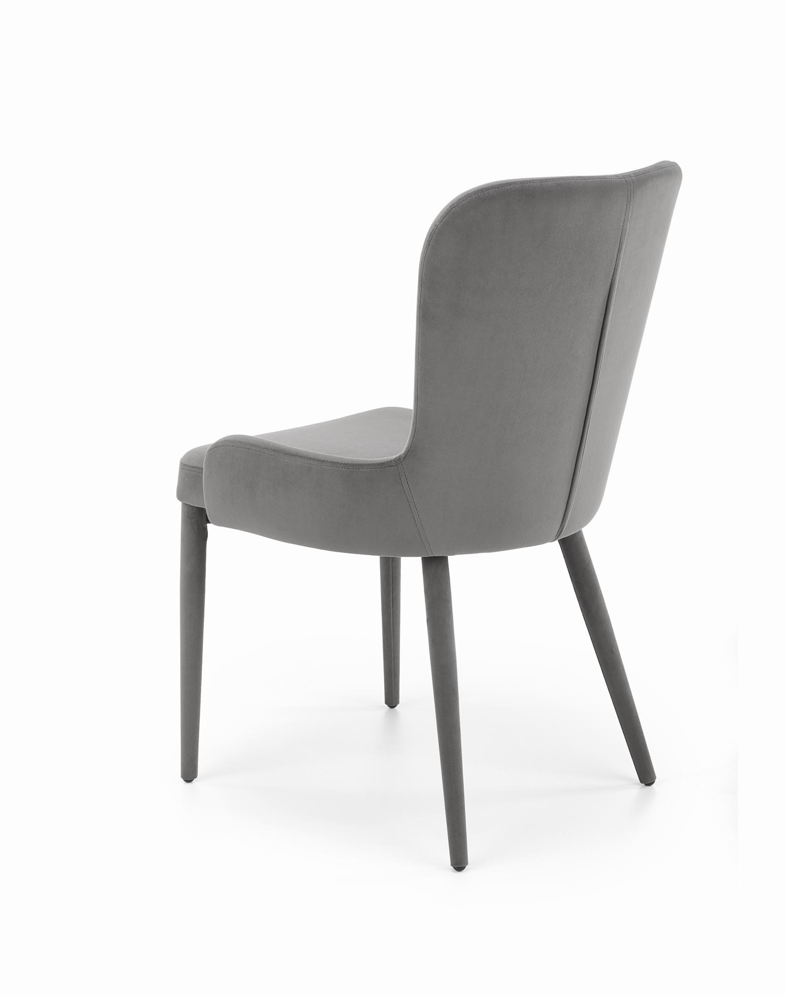 Eetkamerstoel - fluwelen stof - 55x86x57 cm - grijs